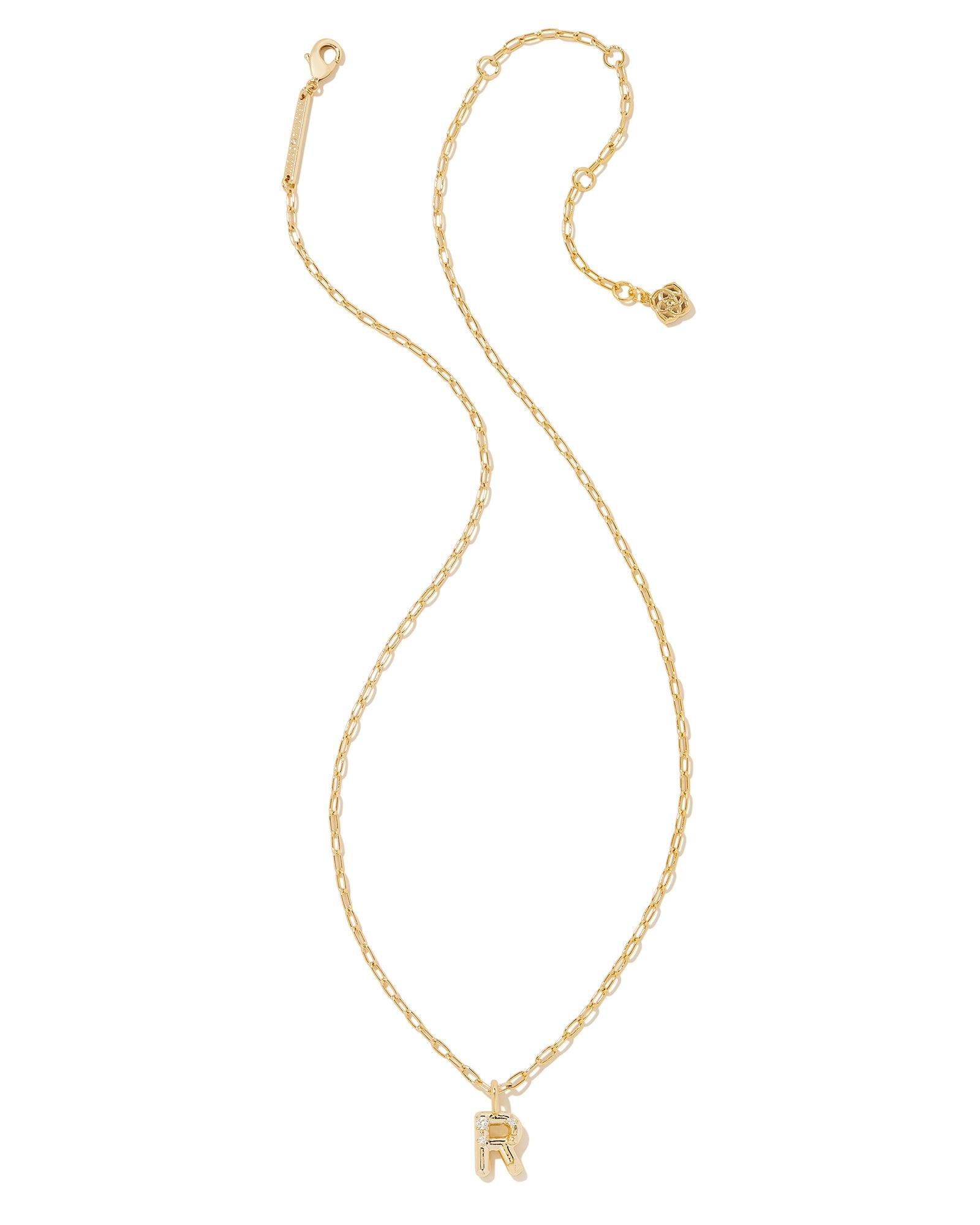 Crystal Letter R Short Pendant Necklace