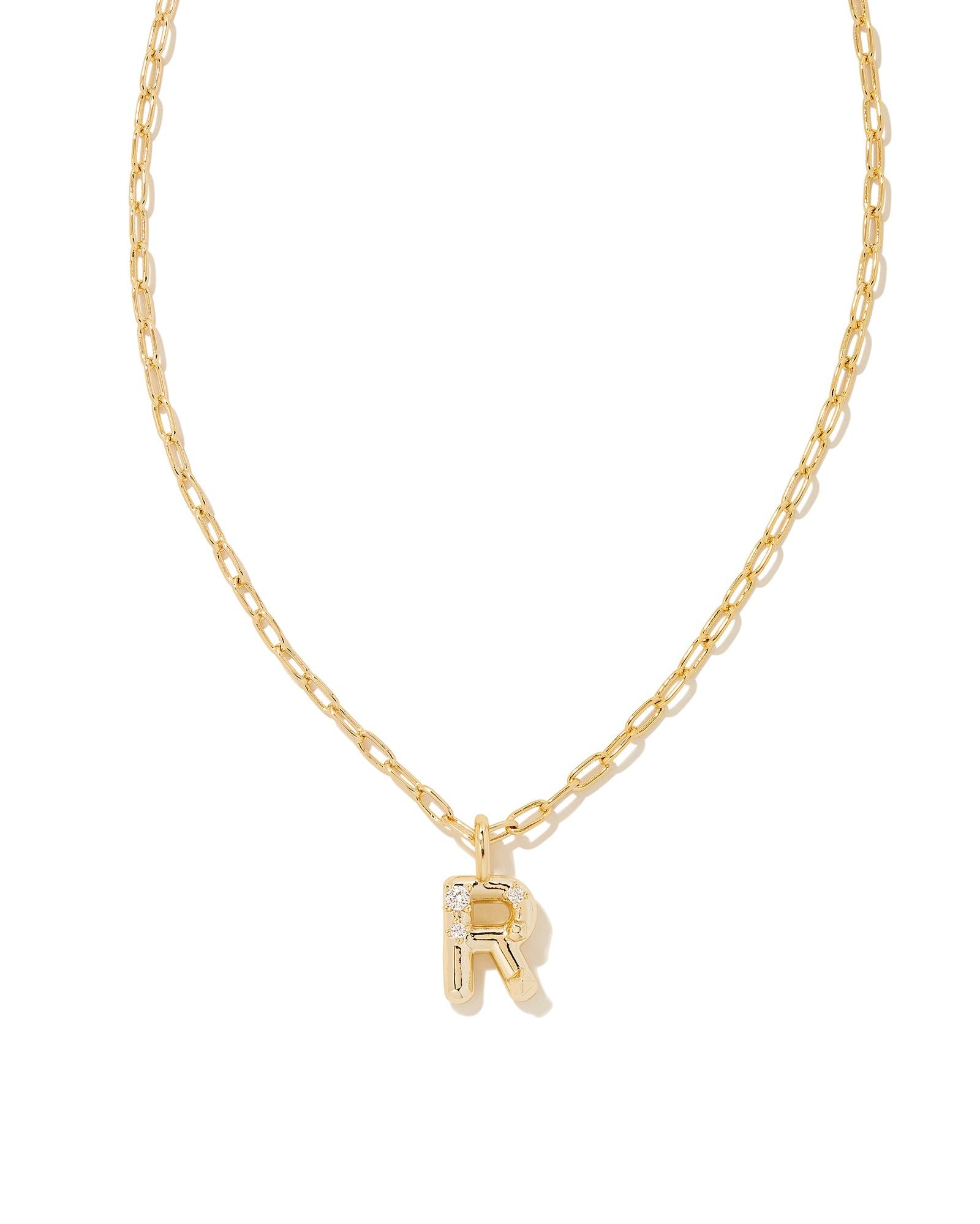 Crystal Letter R Short Pendant Necklace