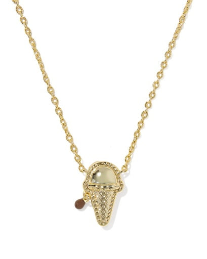 Ice Cream Short Pendant Necklace - GOLD BROWN MAGNESITE 2