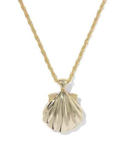 Lucia Shell Short Pendant Necklace - GOLD IRIDESCENT ABALONE 3