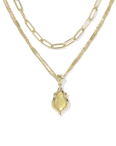 Adriana Scallop Frame Multi Strand Necklace