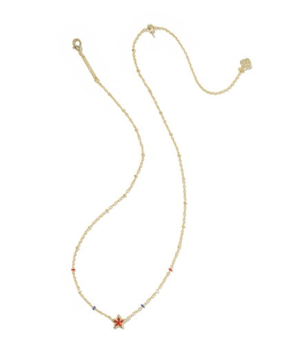Mini Cassidy Short Pendant Necklace - GOLD RED ILLUSION 2