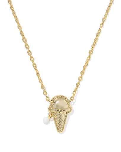 Ice Cream Short Pendant Necklace - GOLD IVORY MOTHER OF PEARL 2