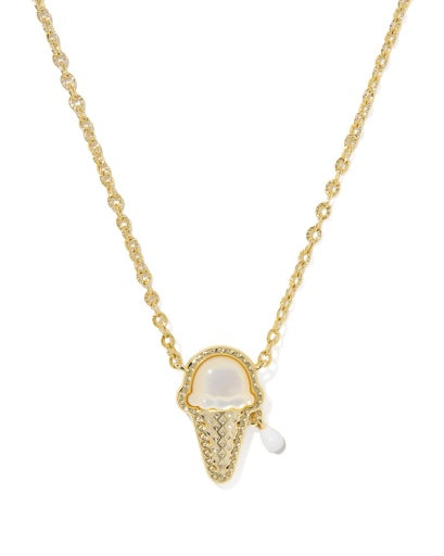 Ice Cream Short Pendant Necklace - GOLD IVORY MOTHER OF PEARL