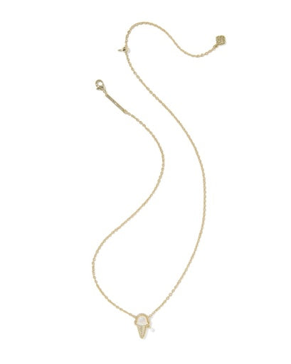 Ice Cream Short Pendant Necklace - GOLD IVORY MOTHER OF PEARL 3
