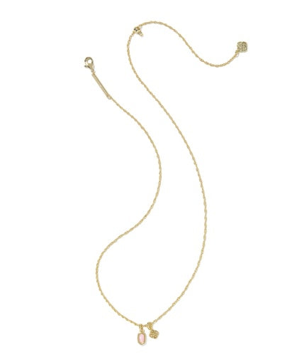 Mini Elisa Dira Necklace - GOLD LIGHT PINK LAB GROWN OPAL 2