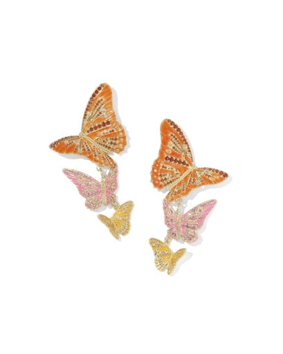 Caliey Enamel Butterfly Statement Earrings
