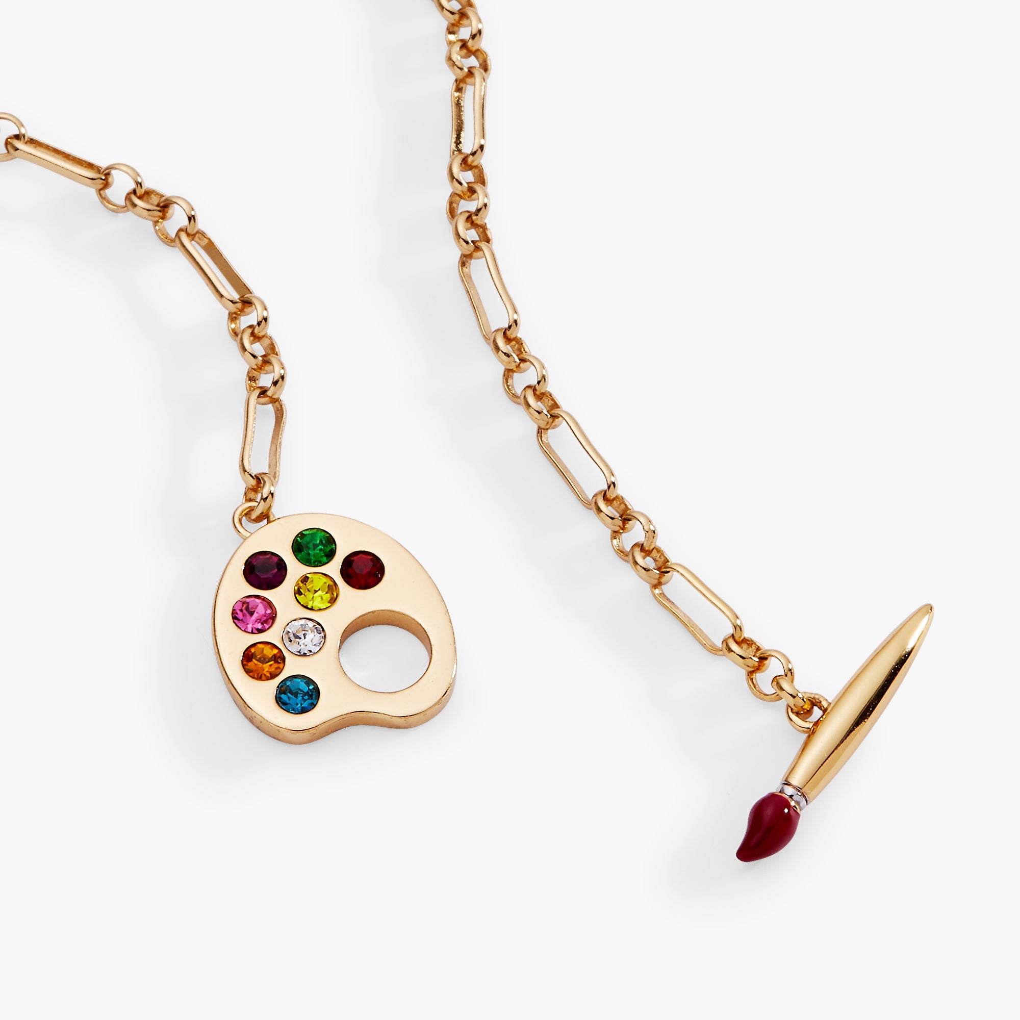 Artist Palette & Paint Brush Toggle Necklace
