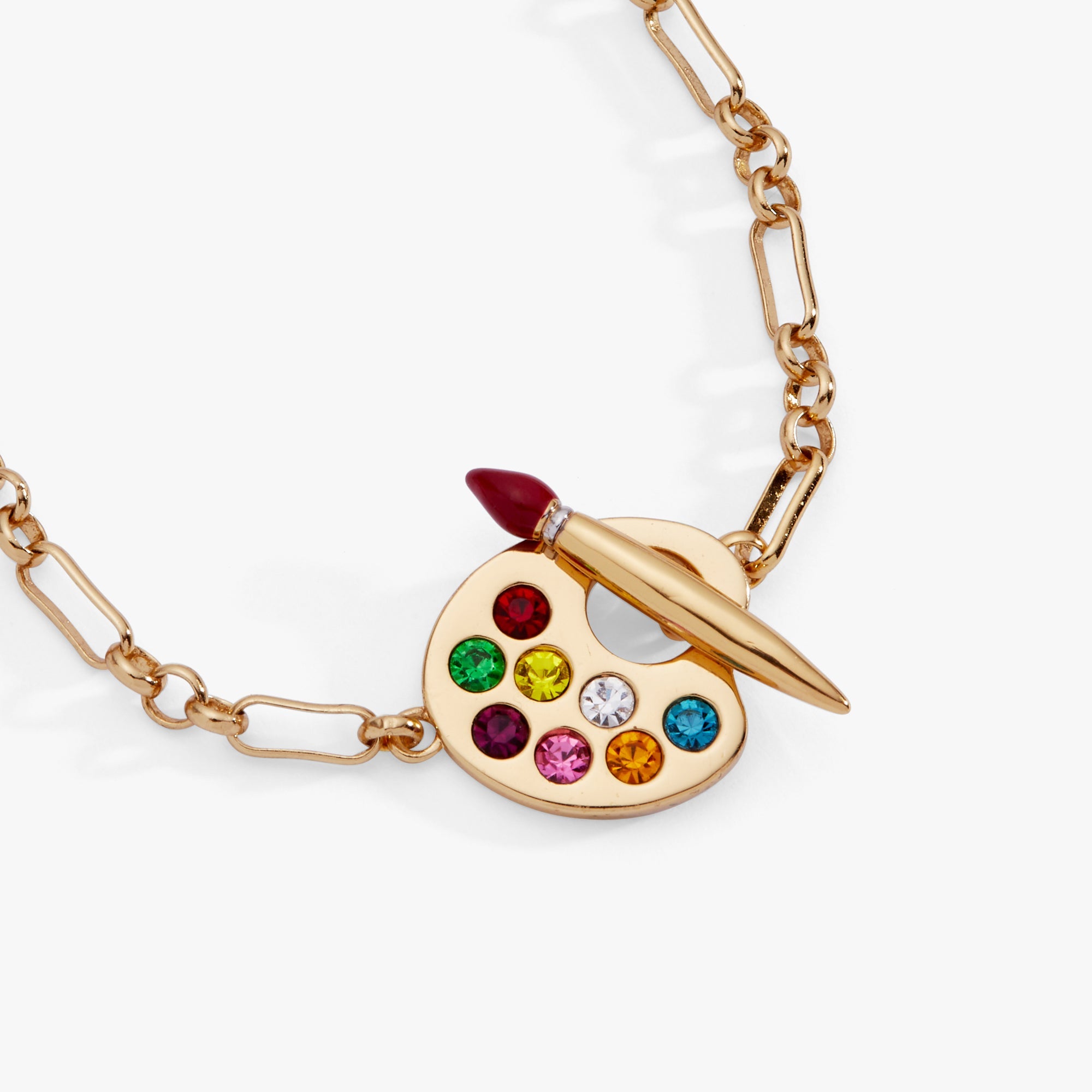 Artist Palette & Paint Brush Toggle Necklace