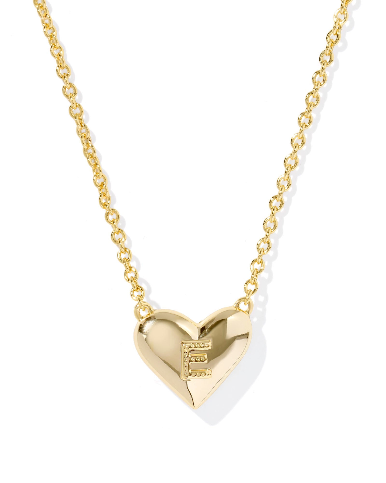 HEART LETTER E SHORT PENDANT NECKLACE