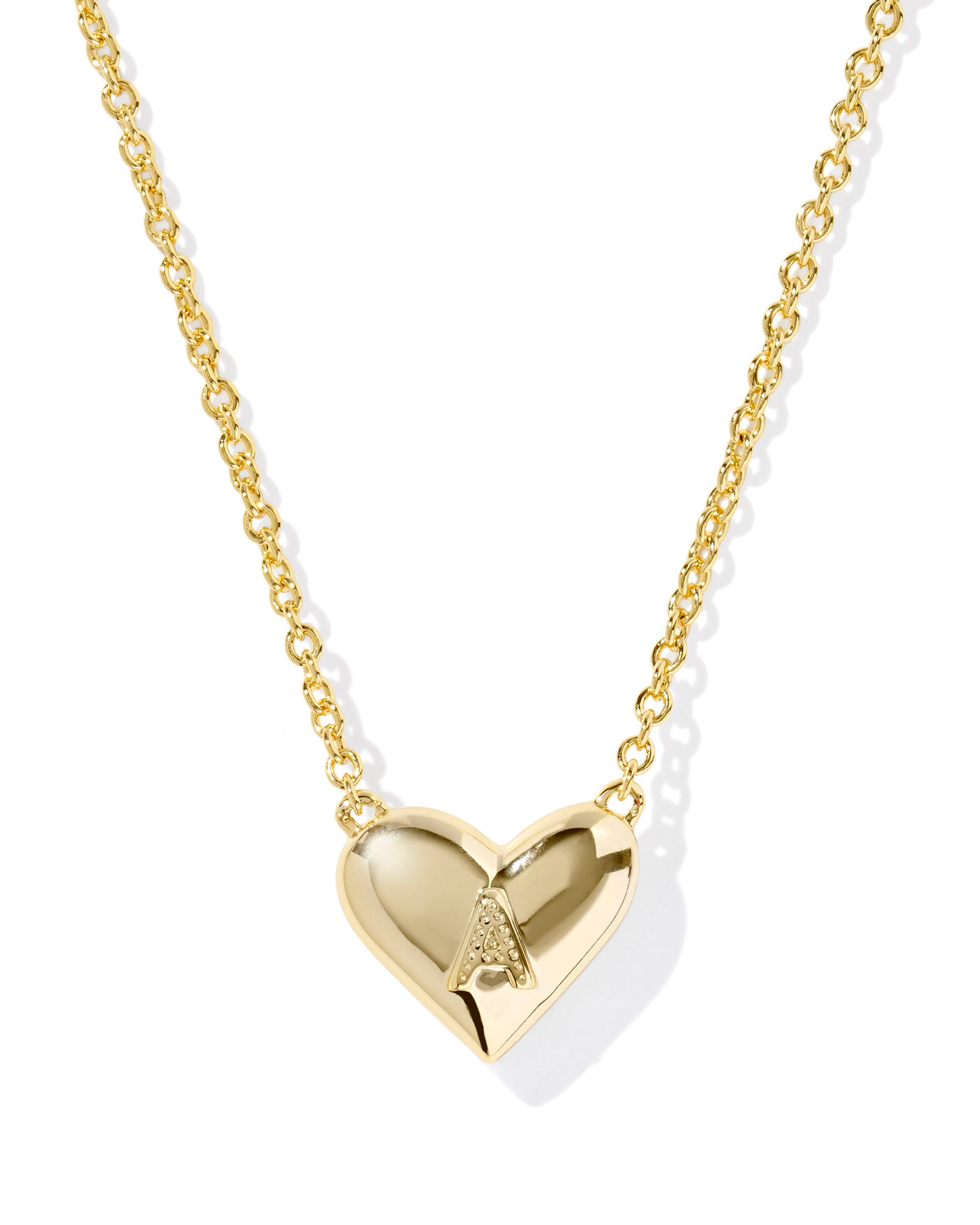 HEART LETTER A SHORT PENDANT NECKLACE