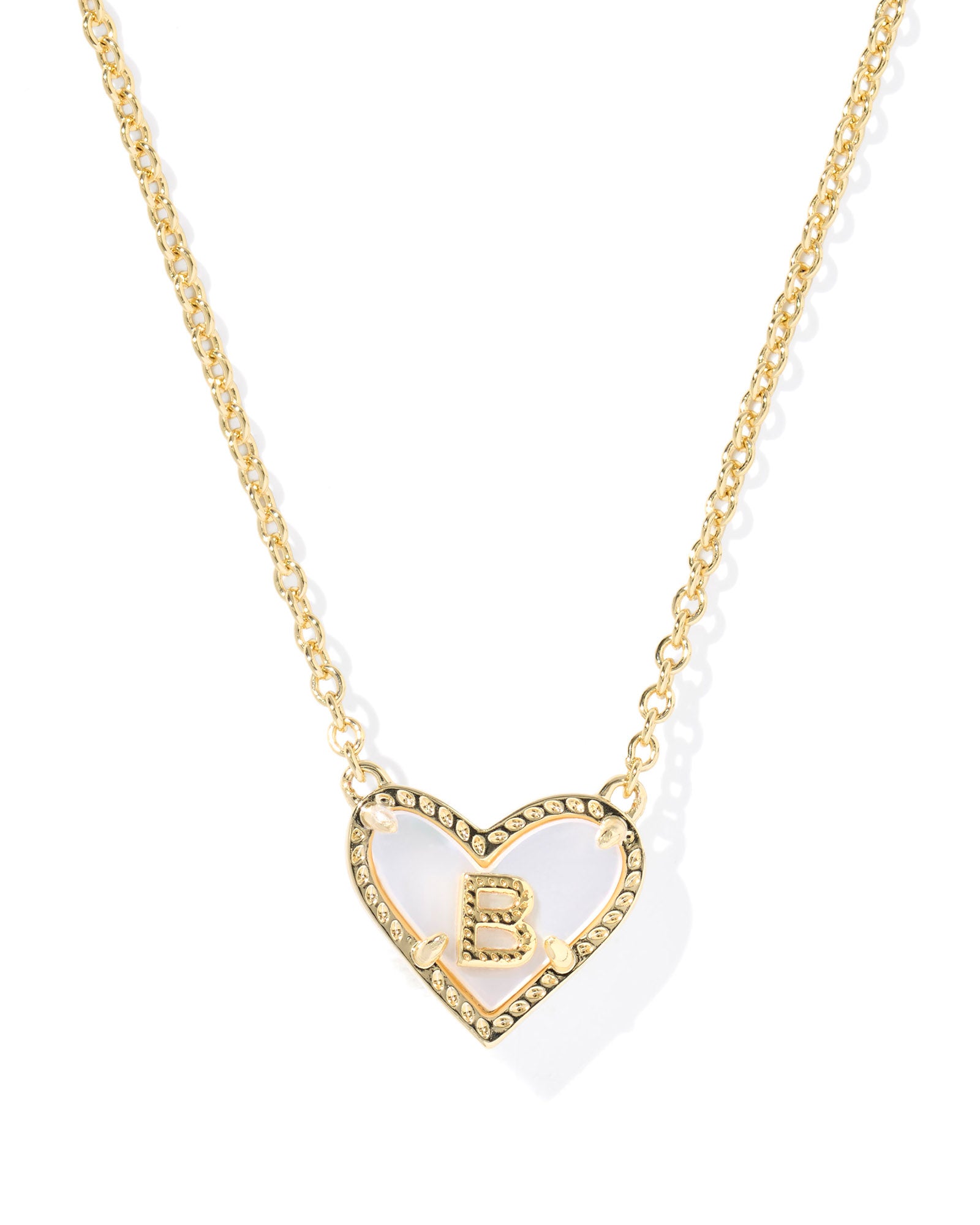 HEART LETTER B SHORT PENDANT NECKLACE