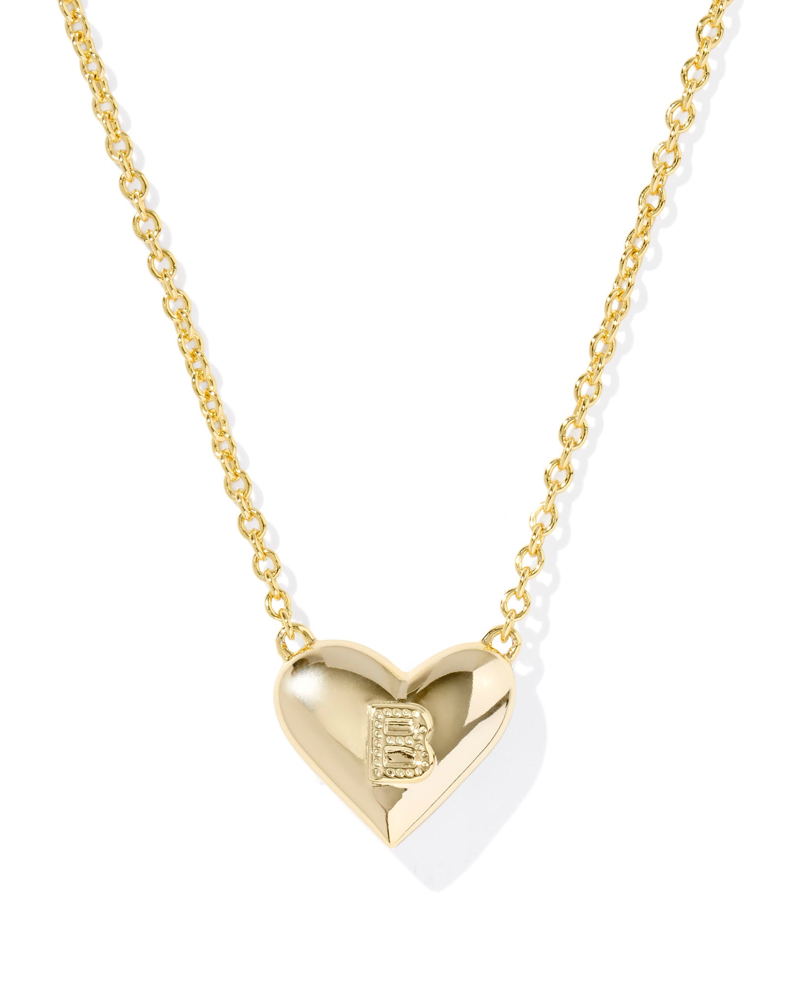 HEART LETTER B SHORT PENDANT NECKLACE