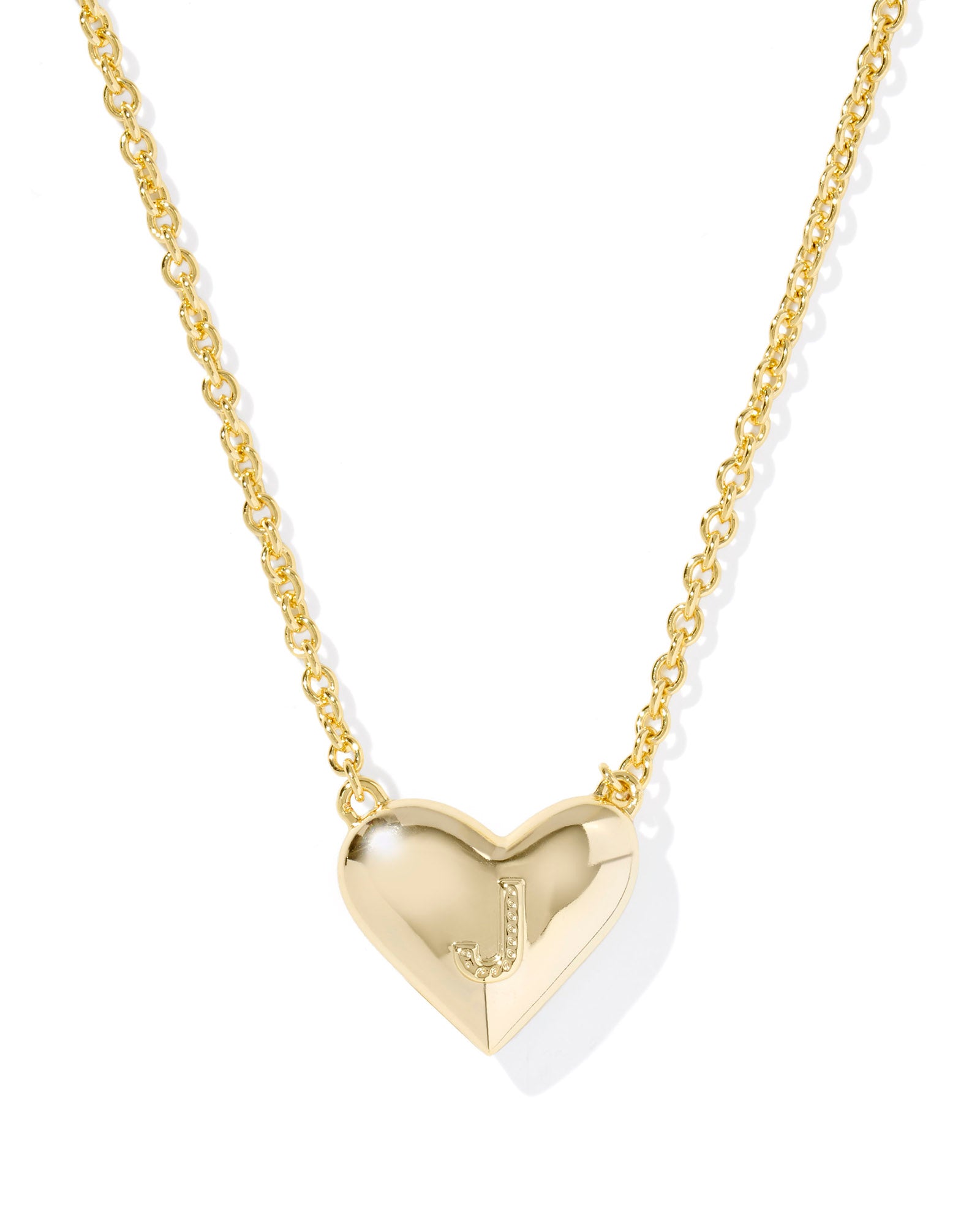 HEART LETTER J SHORT PENDANT NECKLACE