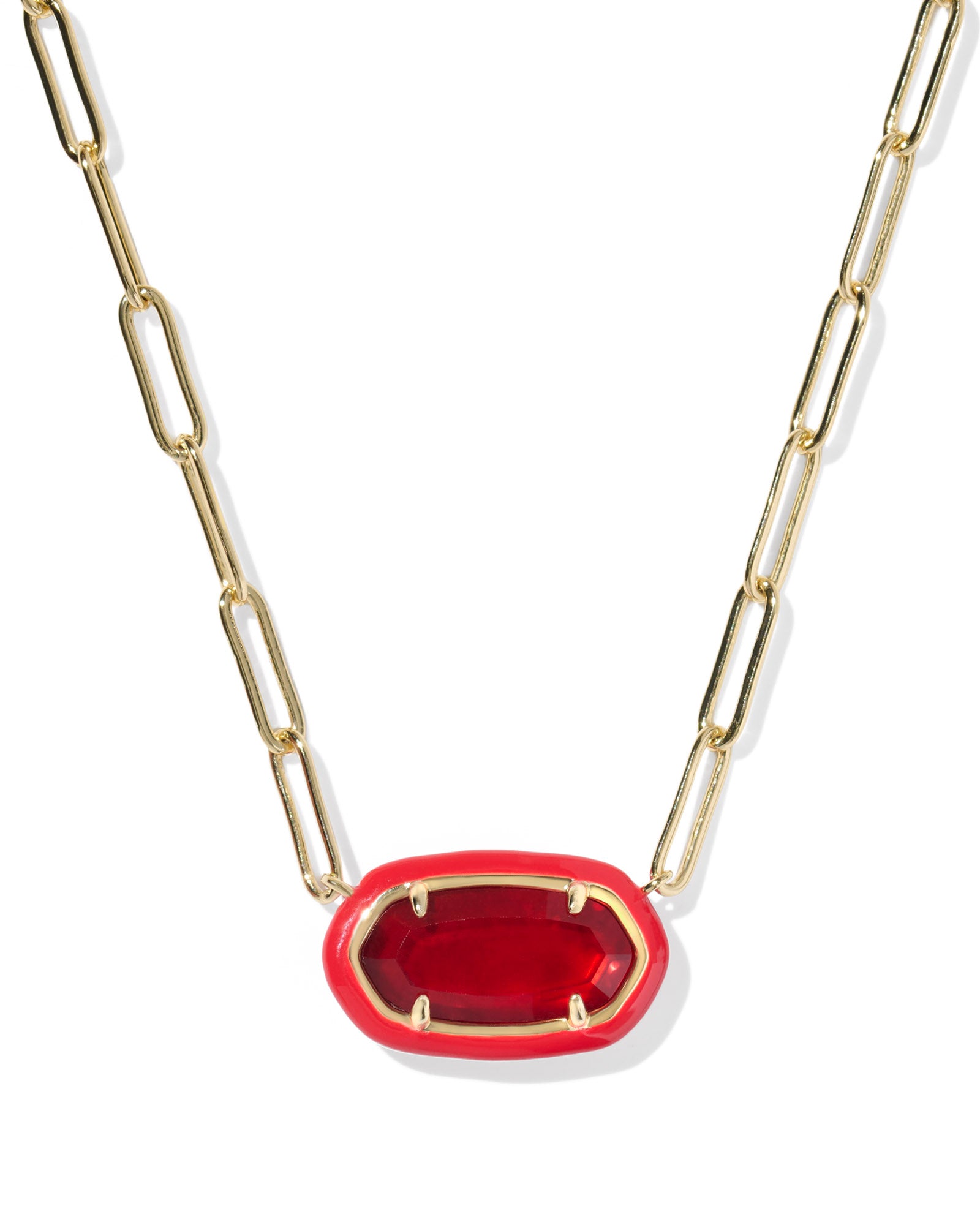 ELISA ENAMEL FRAME PAPERCLIP NECKLACE