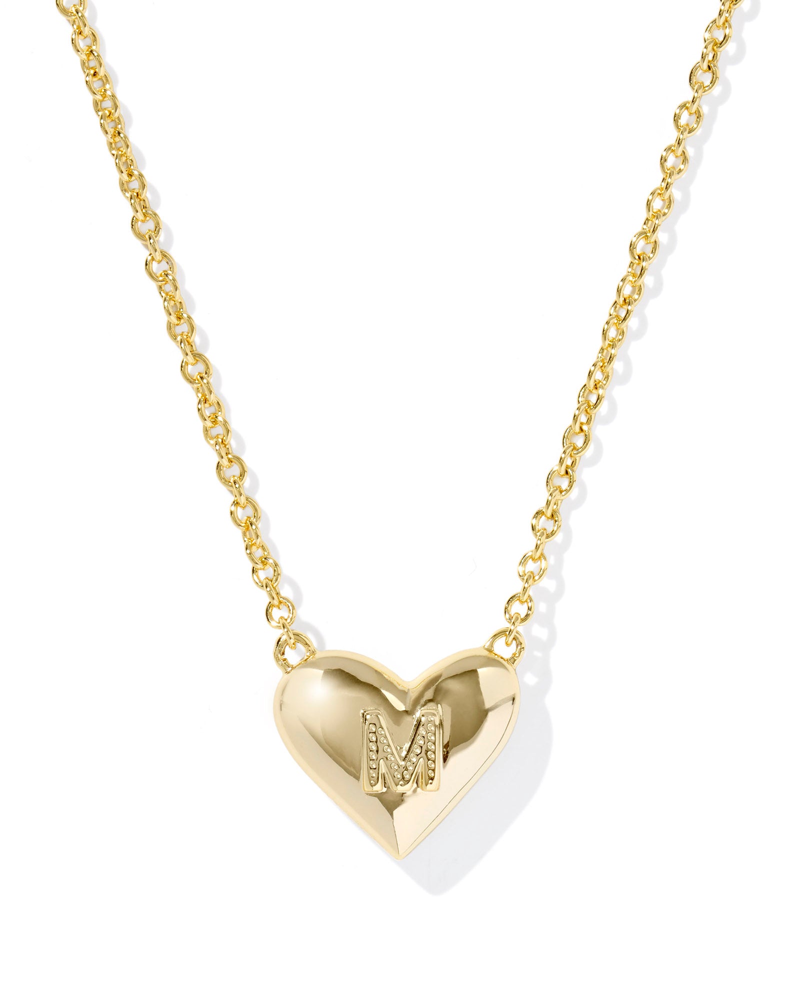 HEART LETTER M SHORT PENDANT NECKLACE