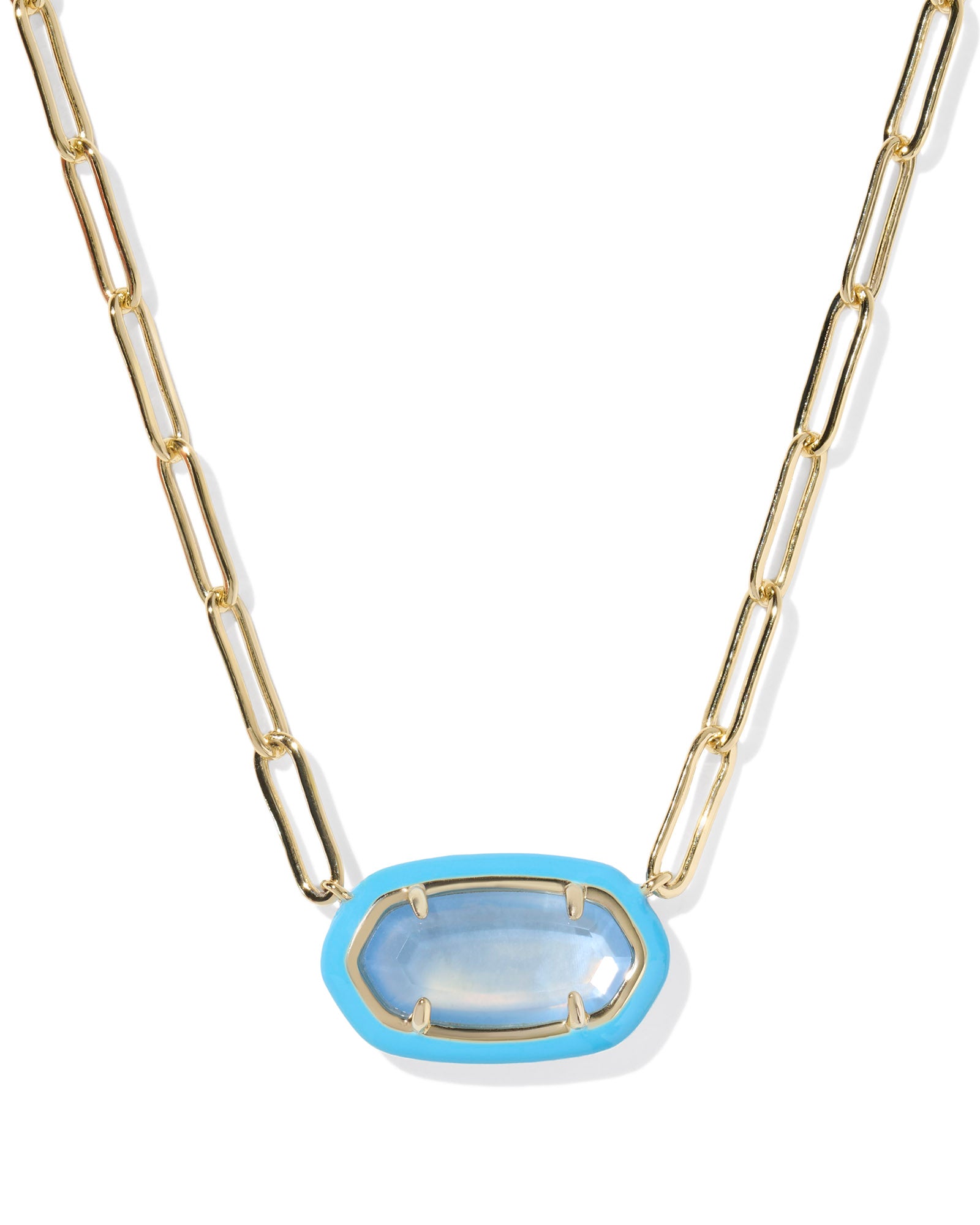 ELISA ENAMEL FRAME PAPERCLIP NECKLACE