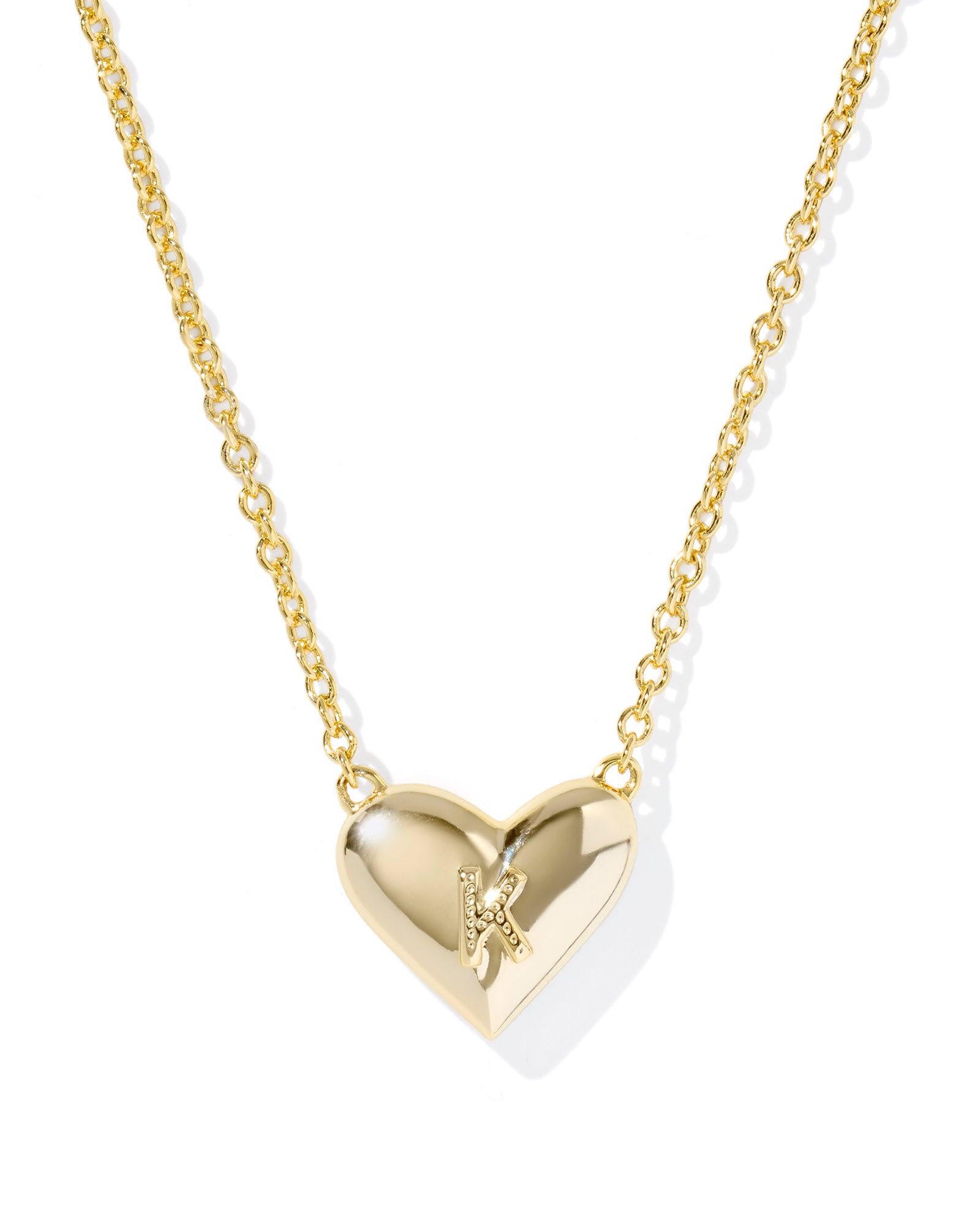 HEART LETTER K SHORT PENDANT NECKLACE