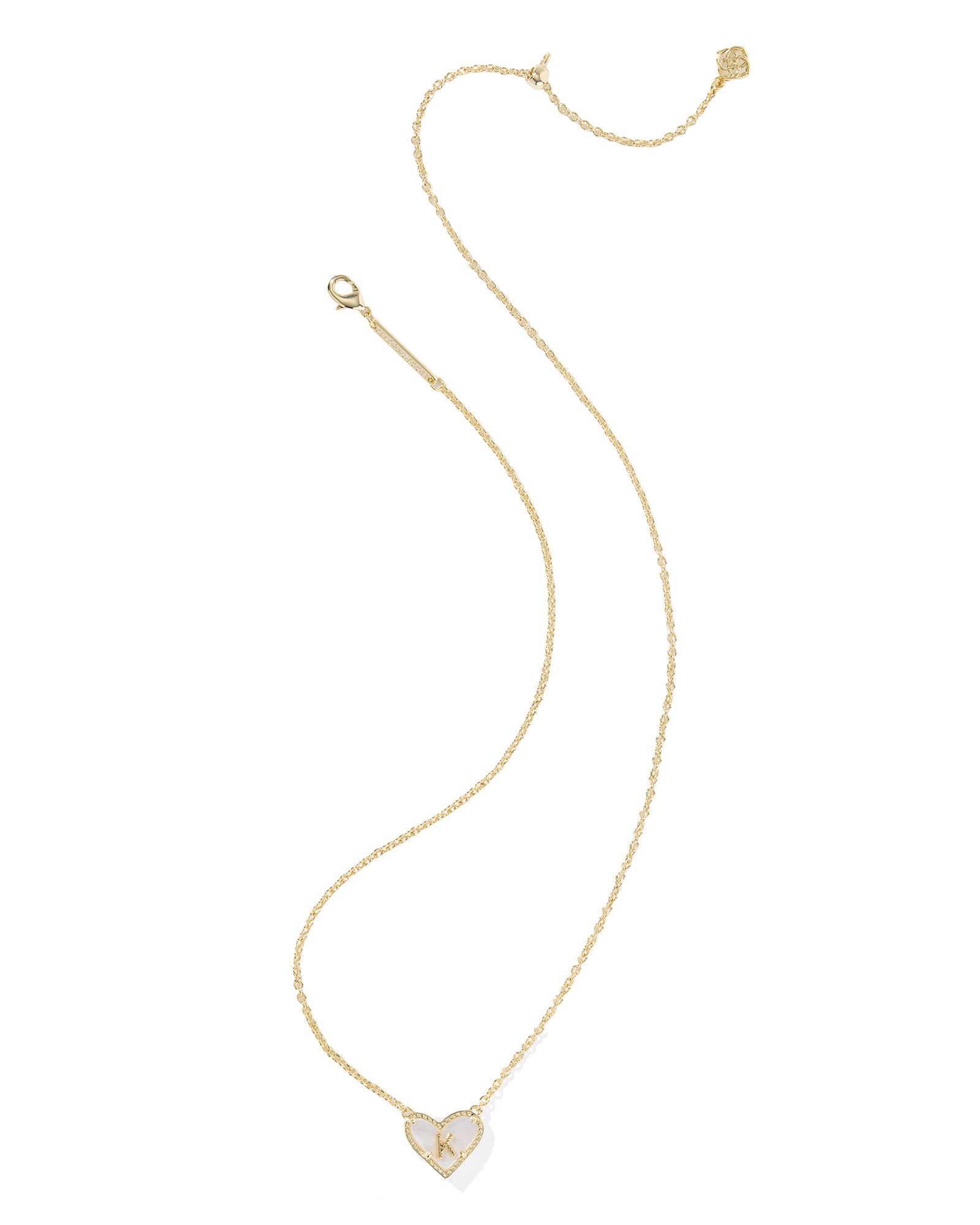 HEART LETTER K SHORT PENDANT NECKLACE