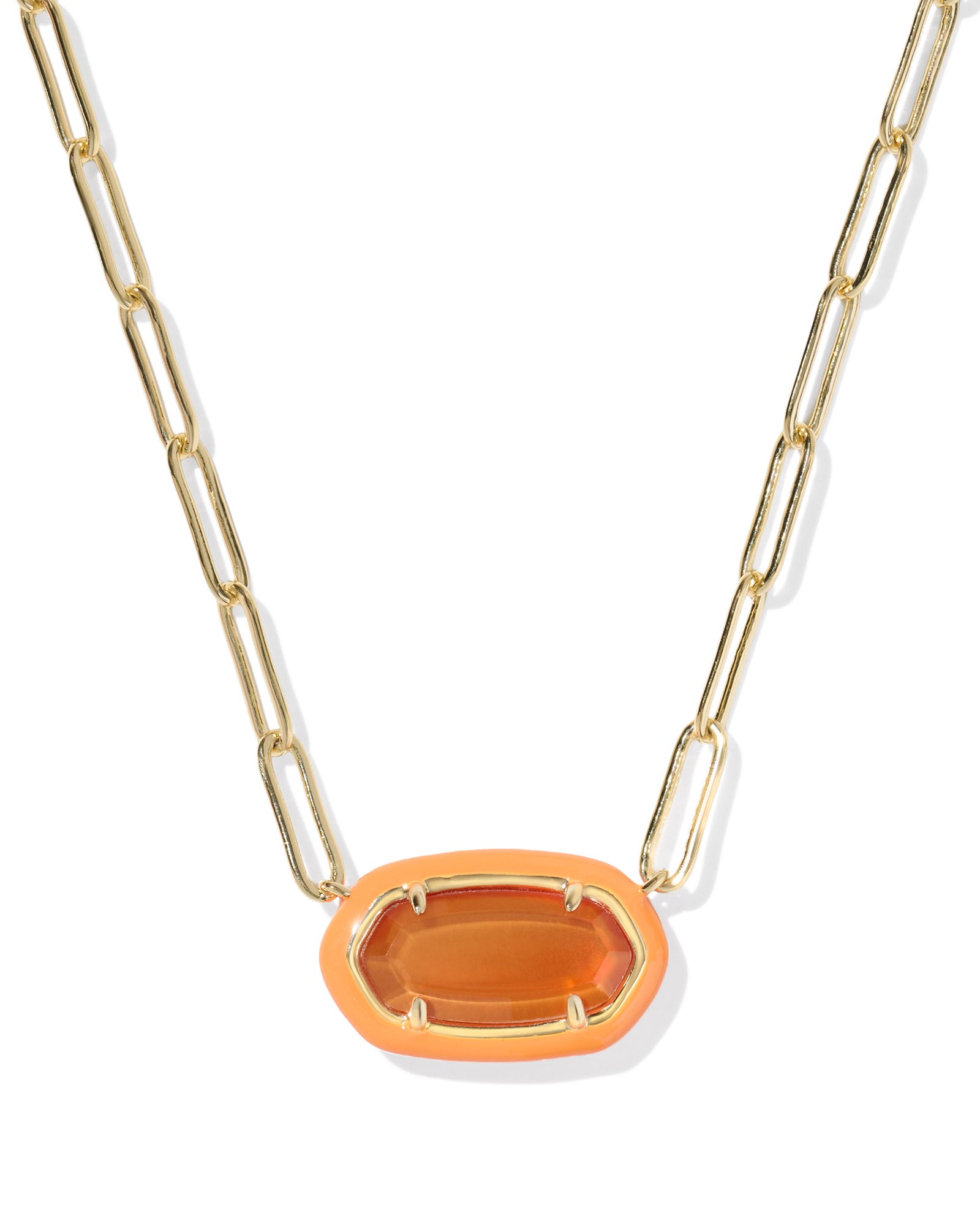 ELISA ENAMEL FRAME PAPERCLIP NECKLACE