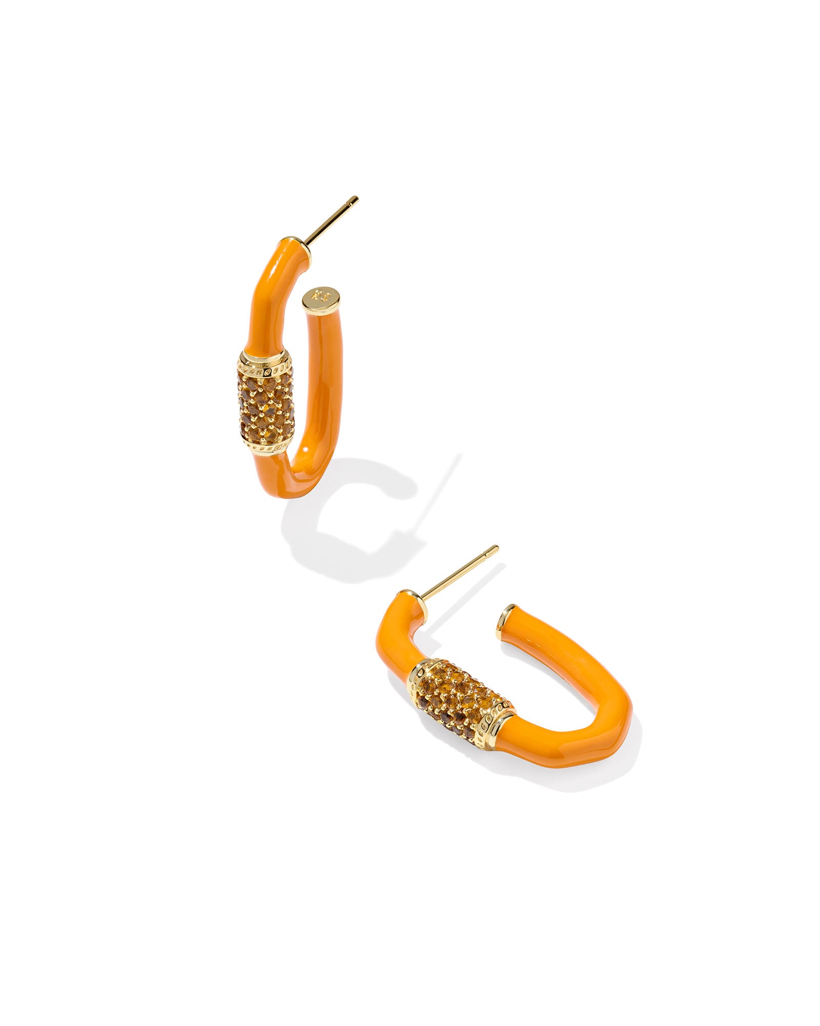 EMERY ENAMEL HOOP EARRINGS