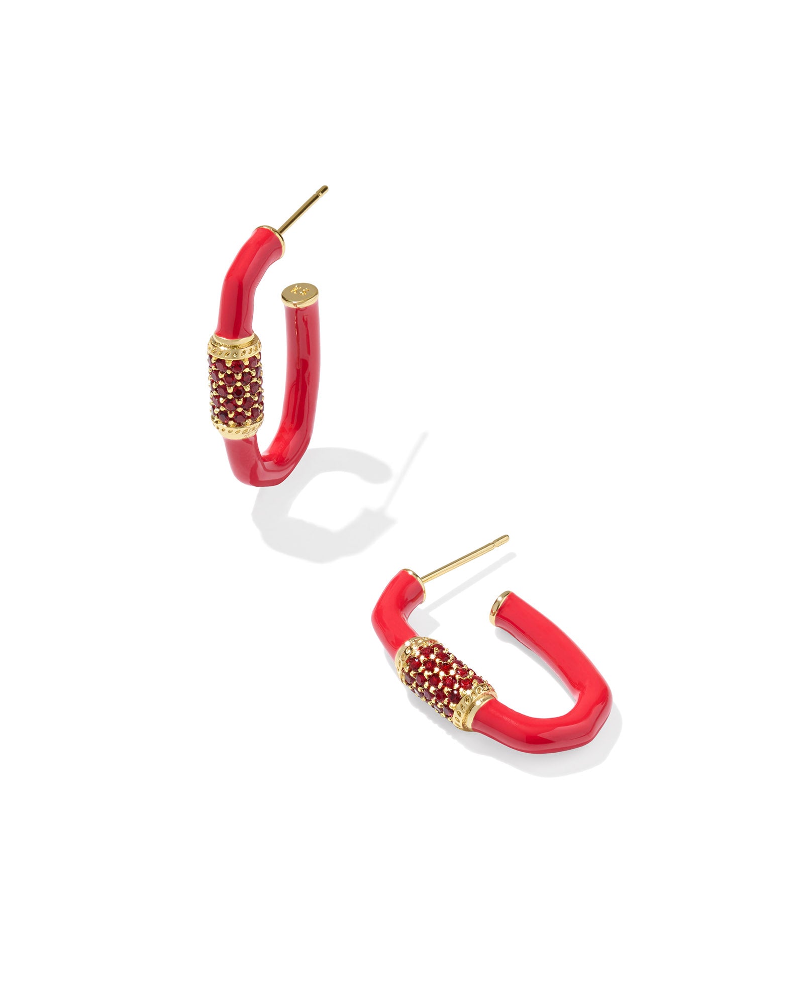 EMERY ENAMEL HOOP EARRINGS