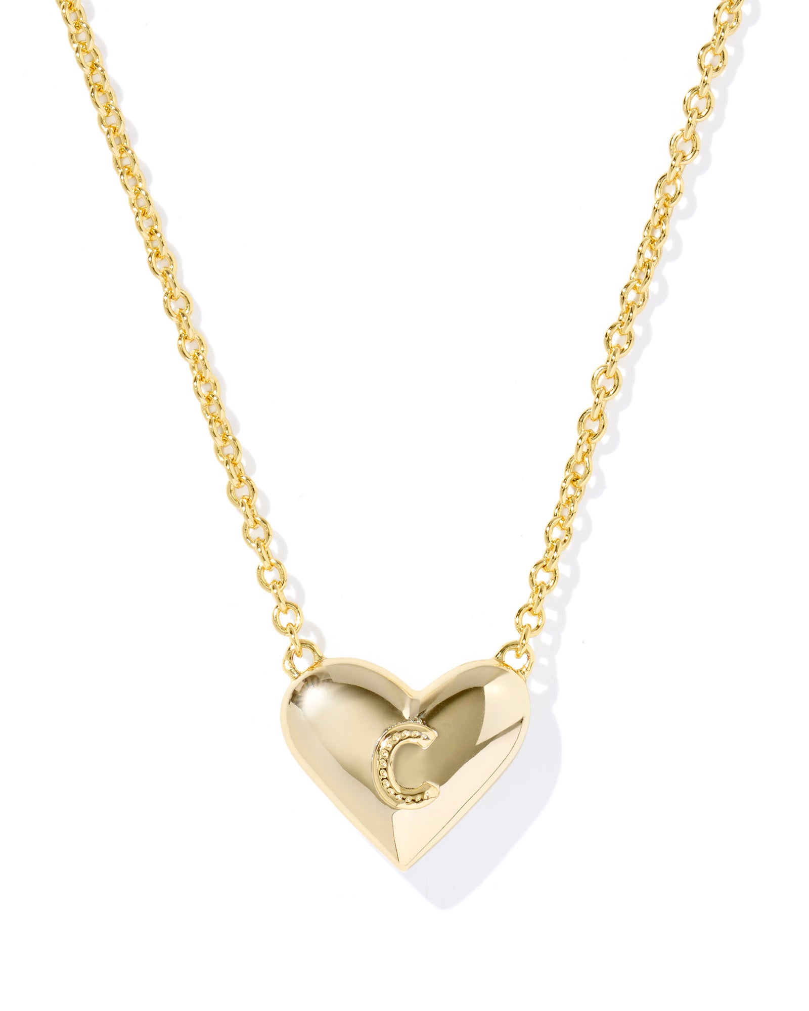 HEART LETTER C SHORT PENDANT NECKLACE