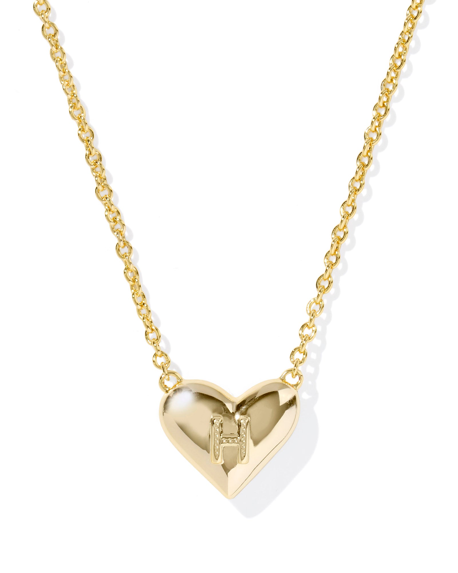 HEART LETTER H SHORT PENDANT NECKLACE